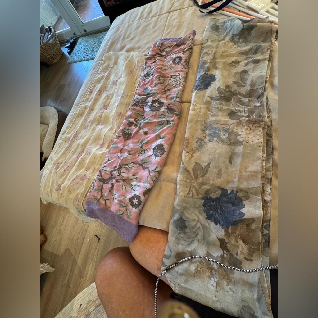 Floral And Abstract Patterned Scarves 3 Scarves No Flaws